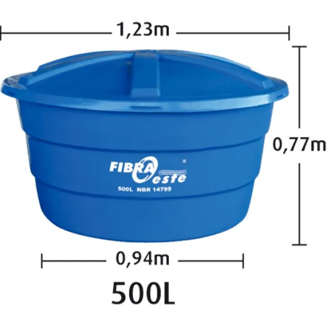 CAIXA D'AGUA POLIETILENO 500L FIBRAOESTE